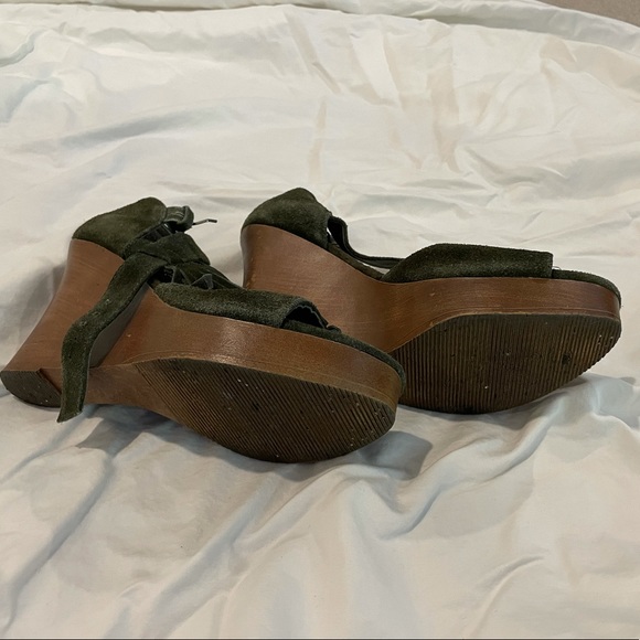 Vintage Steve Madden Suede Platform Wedge Sandals - Picture 2 of 5